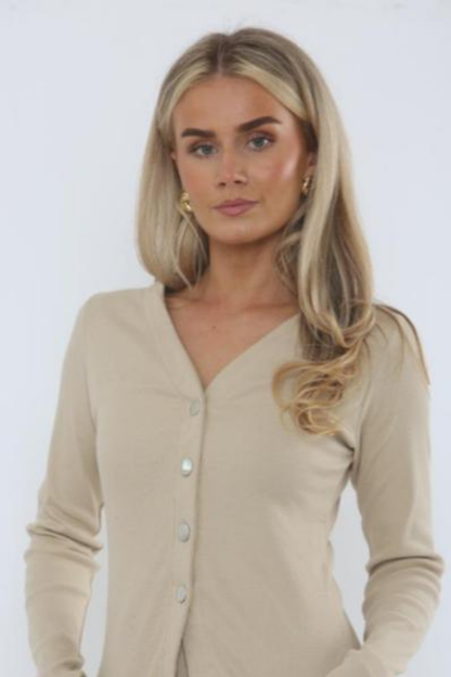 Soft Rib V Cardigan Set