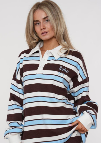 Rugby Collar Stripe Shirts