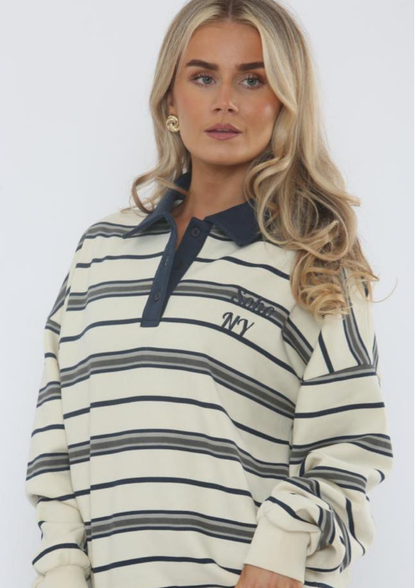 Rugby Collar Stripe Shirts