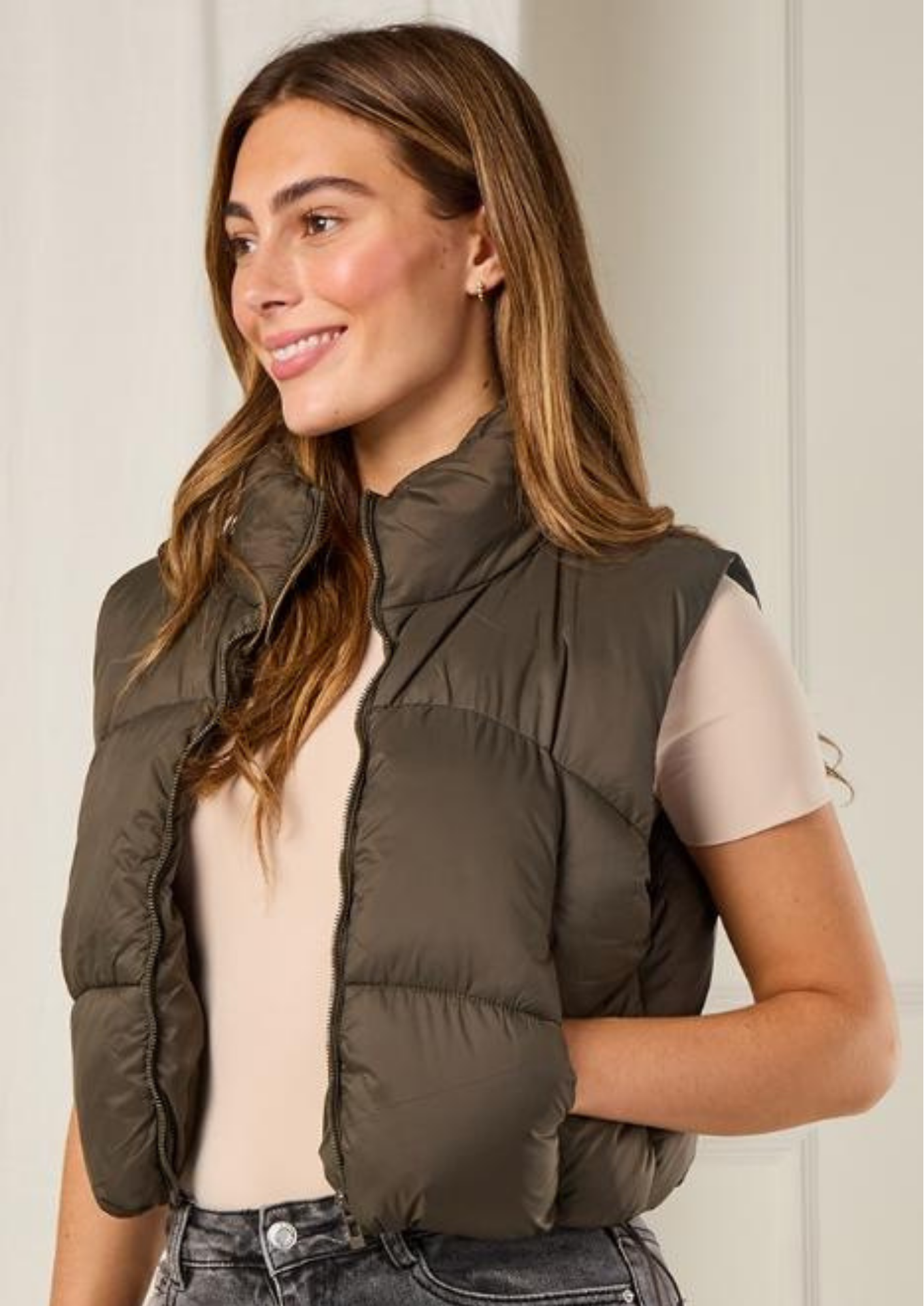 Puffer Cropped Gilet