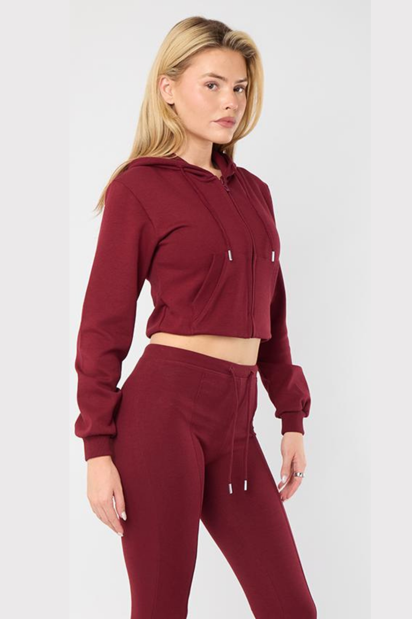 Interlock Cropped Zip Hoodie & Bell Bottom Trousers Set