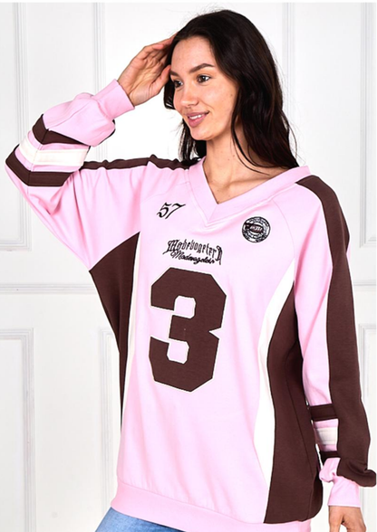 Oversized No. 3 Sport V Sweatshirt