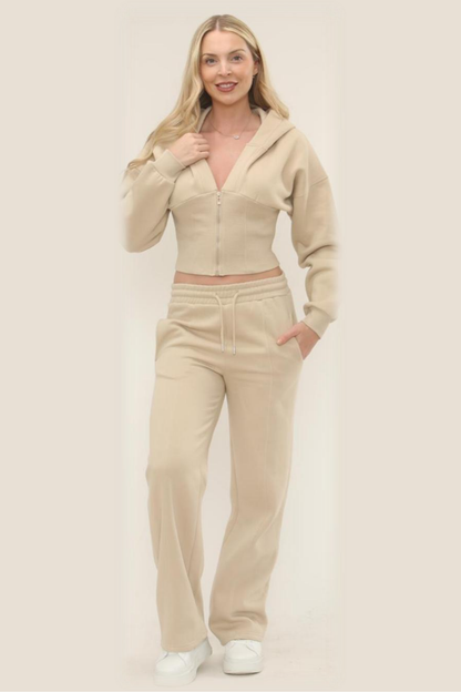 Ribbed Corset Fit Trousers Set