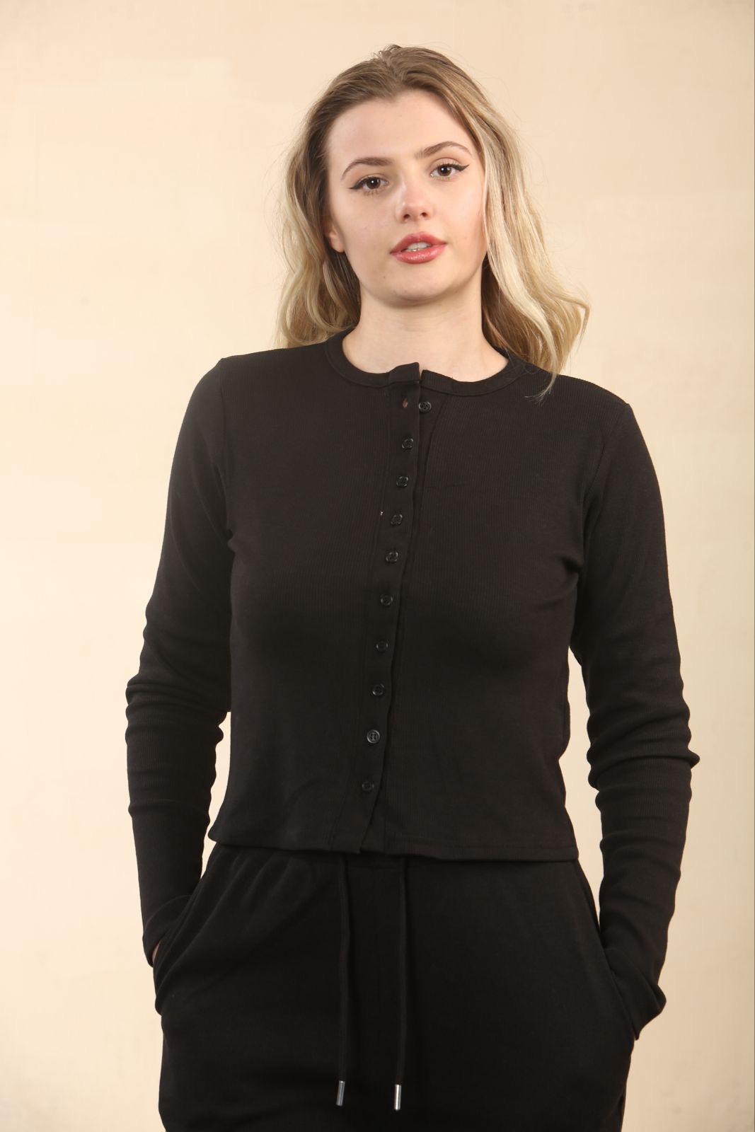 Fine Ribbed Button Up Top & Trousers