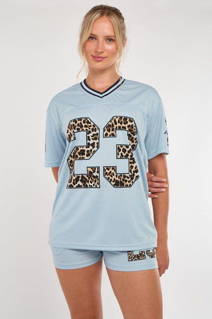 Oversized Leopard Print Number T-Shirt