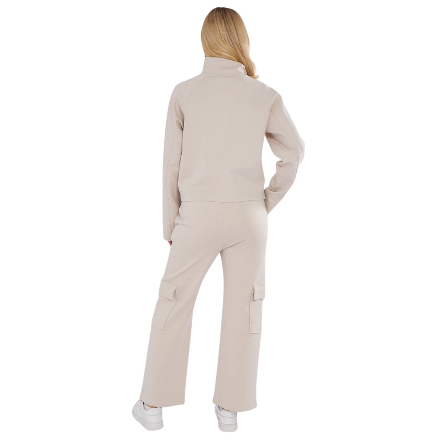 Interlock Airport Fleece Suit – Lightweight Cargo Tracksuit Slate Oatmeal