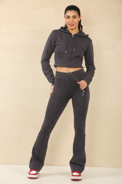 Cropped Zip Lounge Set