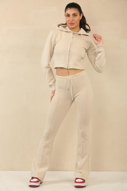 Cropped Zip Lounge Set