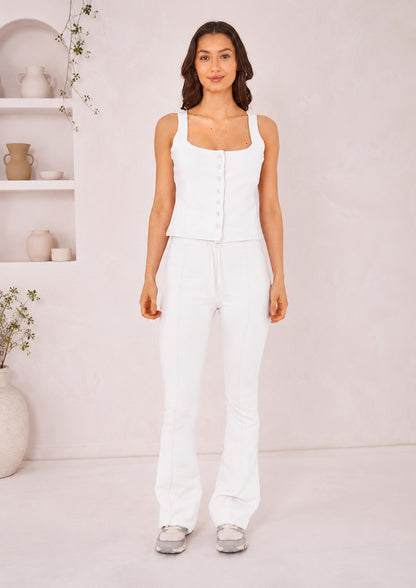 Interlock Button Detail Trappy Top Trouser Set